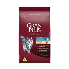 GRAN PLUS MENU GATO CASTRADOS (FRANGO E ARROZ) - 3KG