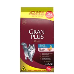 GRAN PLUS MENU GATO CASTRADOS (SALMÃO E ARROZ) - 10,1KG