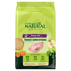 GUABI NATURAL CÃO ADULTO RAÇA MINI E PEQUENA (FRANGO E ARROZ) INTEGRAL - 2,5KG