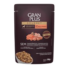 GRAN PLUS SACHÊ CÃO GOURMET ADULTO (SALMÃO E FRANGO) - 100G