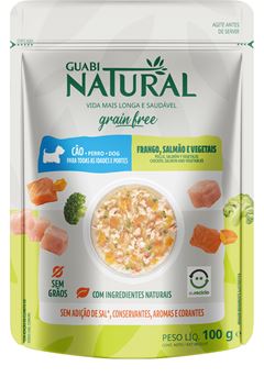 GUABI NATURAL GRAIN FREE SACHÊ CÃO ADULTO (SALMÃO E FRANGO) - 100G