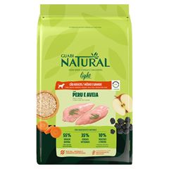 GUABI NATURAL CÃO ADULTO LIGHT RAÇA MÉDIA E GRANDE (PERU E AVEIA) - 12KG