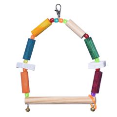 BALANÇO DE MADEIRA COM PEDRA DE CÁLCIO PARA PERIQUITOS