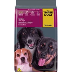RAÇÃO THREE DOGS ORIGINAL SENIOR (RAÇAS MÉDIAS E GRANDES) - 15KG