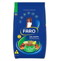 FARO CÃO ADULTO RAÇA MÉDIA E GRANDE (CARNE, FRANGO E VEGETAIS) - 20KG