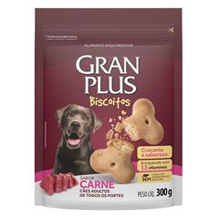 GRAN PLUS BISCOITO CÃO ADULTO (CARNE) - 300G