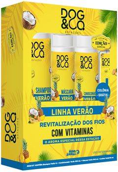 KIT DOG & CO ESTAÇÕES VERÃO - COMPOSTO POR SHAMPOO, MÁSCARA, CONDICIONADOR E PERFUME.