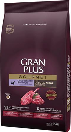GRAN PLUS GOURMET CÃO FILHOTE RAÇA MÉDIA E GRANDE (OVELHA E ARROZ) - 15KG